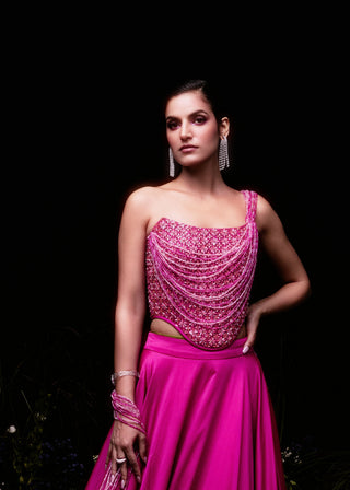 The Carmine Lehenga