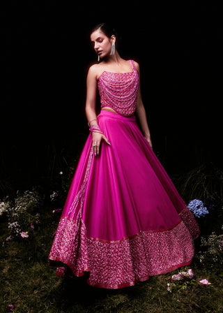 The Carmine Lehenga