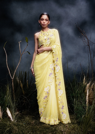 The Yellow Mimosa Saree